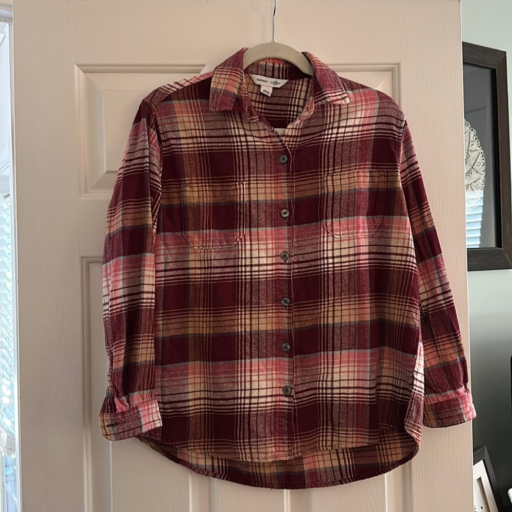 Old Navy “The Boyfriend Shirt” flannel, size XS